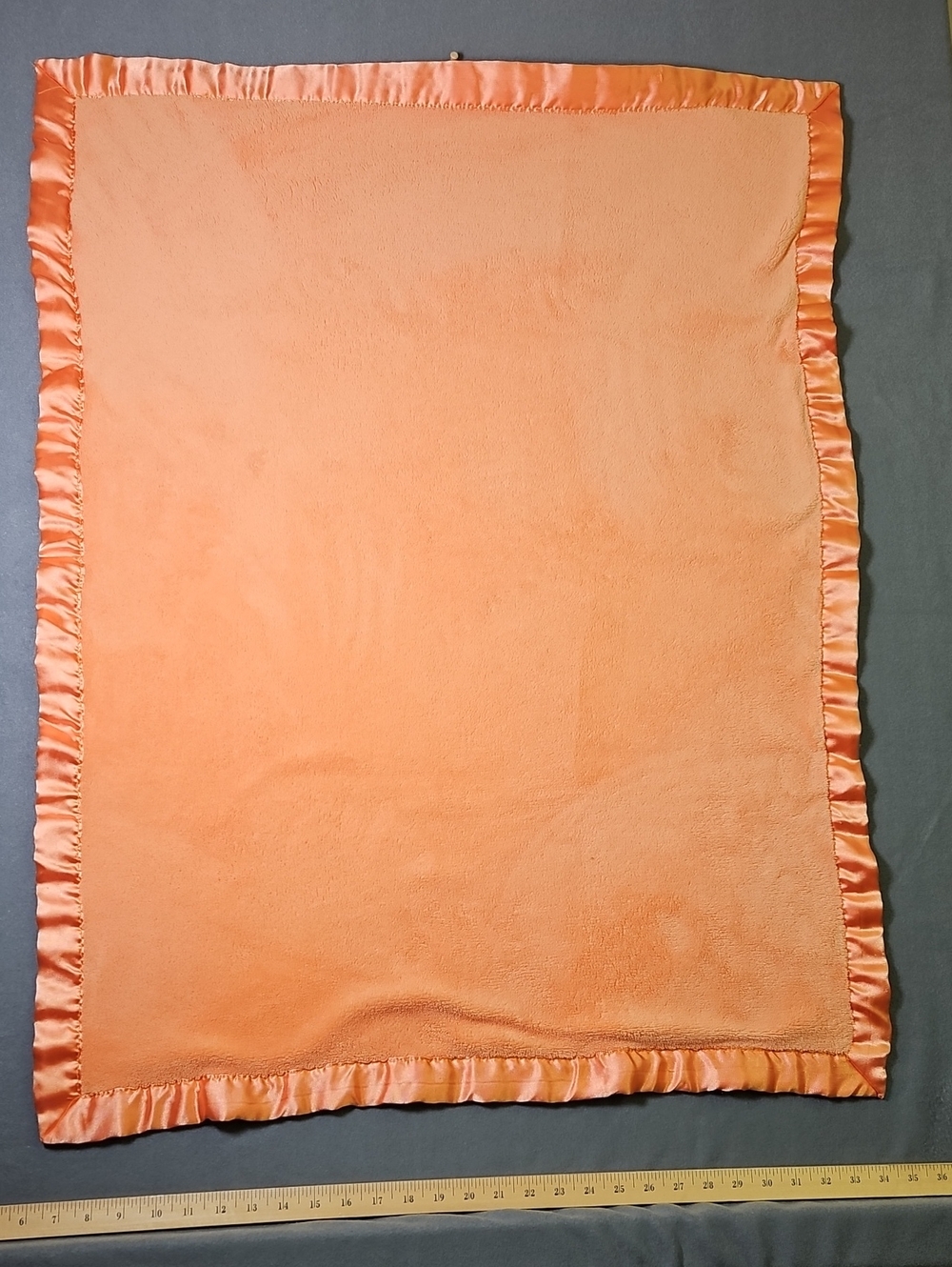 Peach Satin-Edged Baby Throw Blanket Super Soft